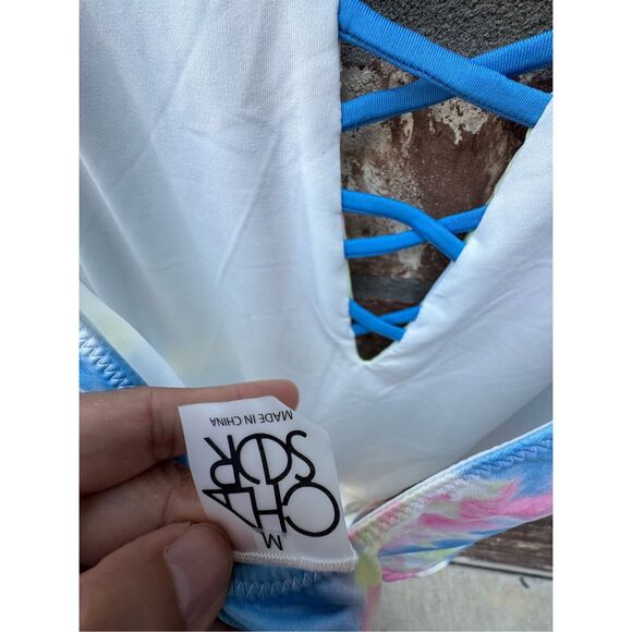 Chaser one piece swimwear size medium multi colored blue, green and pink, no fla - Picture 8 of 12